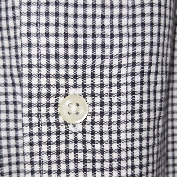 Ralph Lauren Men’s Black Checked Button Down Shirt Size 15 1/2 M Custom Fit Long - Picture 5 of 5